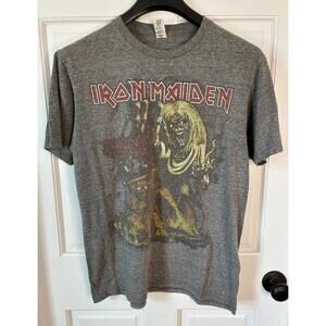 Iron Maiden Number of the Beast Large L Tshirt Vintage, Distressed, 2018 Reprint